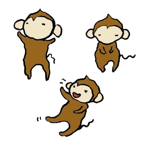 猿の手書きイラスト 16年 年賀状 申 猿 年 かわいいポップなデザインの年賀状無料素材まとめ Naver まとめ