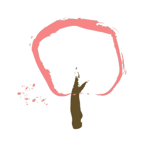 桜の木の筆イラスト
