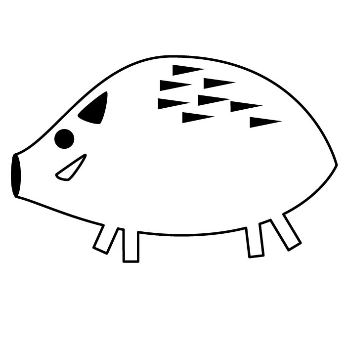 猪の白黒イラスト 無料 かわいいフリー素材 イラストk