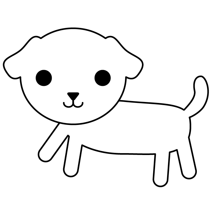 犬の白黒イラスト 無料 かわいいフリー素材 イラストk