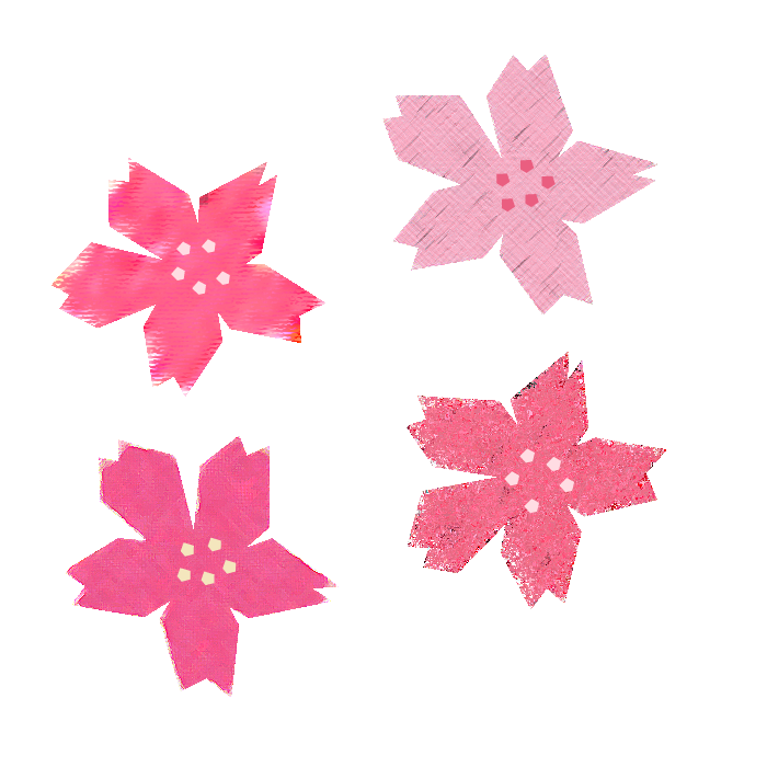 桜の花のコラージュ風イラスト 無料 かわいいフリー素材 イラストk