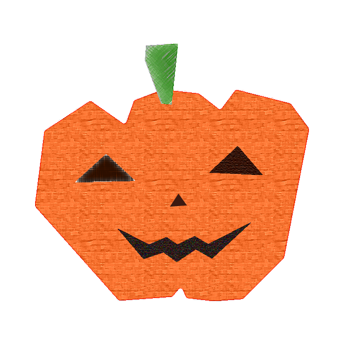 おばけかぼちゃのコラージュ風イラスト 無料 かわいいフリー素材 イラストk