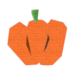 かぼちゃ（オレンジ）のコラージュ風イラスト