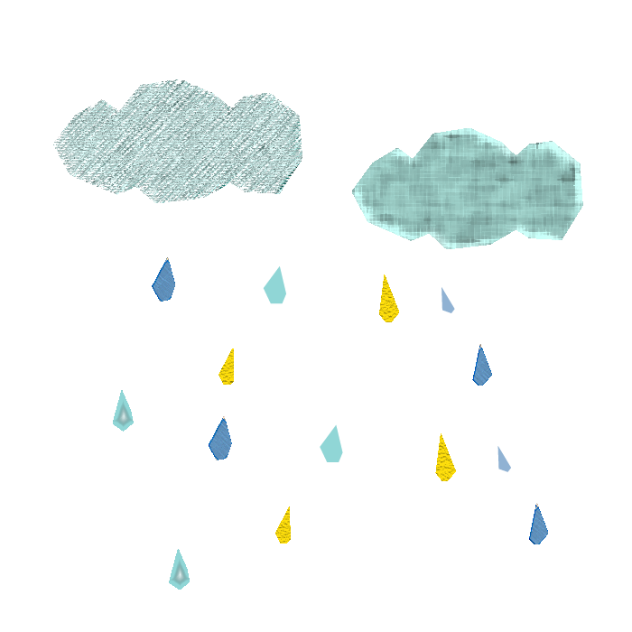 雨雲のコラージュ風イラスト 無料 かわいいフリー素材 イラストk