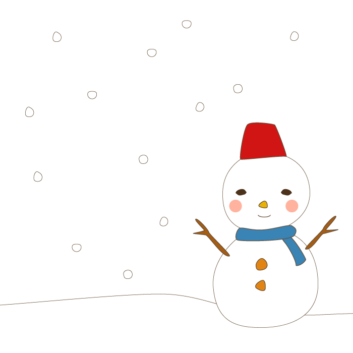 雪と雪だるまのかわいいイラスト 無料 イラストk