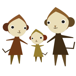 猿（家族）のデザインイラスト