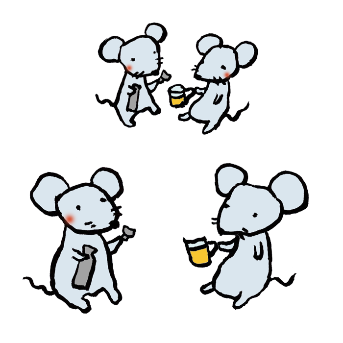 Hand Mouse Drinking 無料 かわいいフリー素材 イラストk