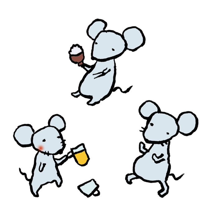 Hand Mouse Drinking02 無料 かわいいフリー素材 イラストk