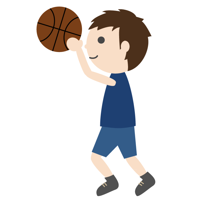バスケットボール 男子 のシンプルイラスト 無料 かわいいフリー素材 イラストk