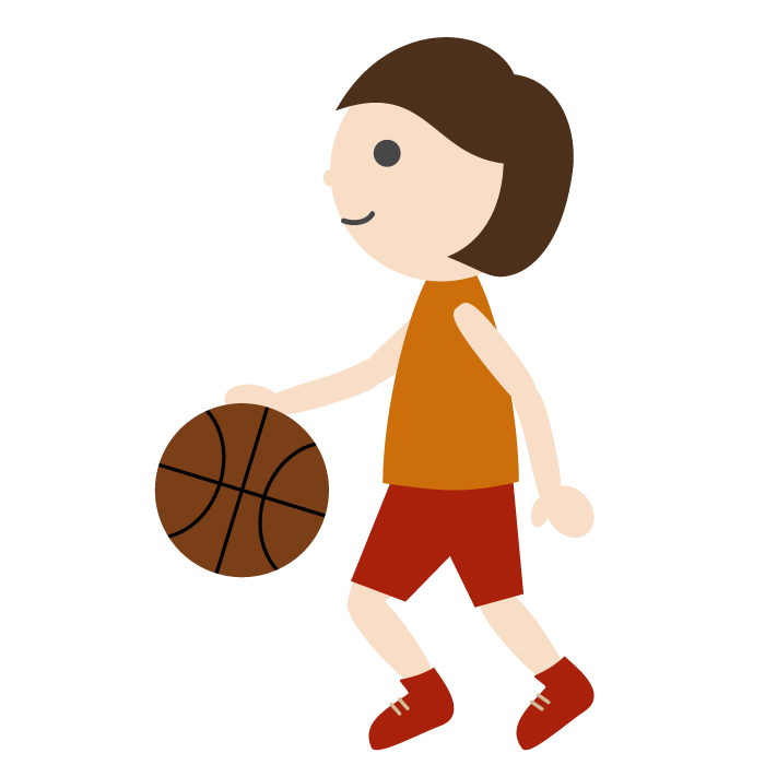 バスケットボール 女子 02のシンプルイラスト 無料 かわいいフリー素材 イラストk