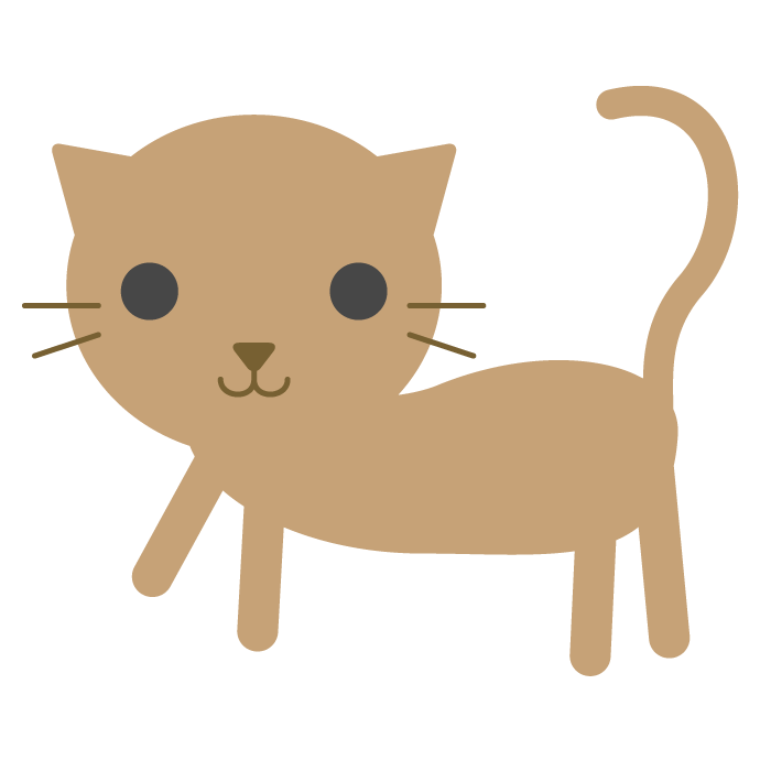 猫 茶色 のシンプルイラスト 無料 イラストk