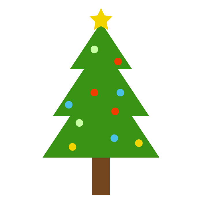 クリスマスツリーのシンプルイラスト 無料 かわいいフリー素材 イラストk