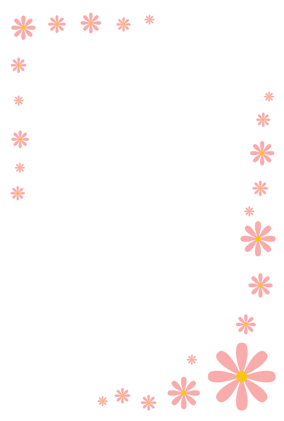 花 ピンク のシンプル枠イラスト 無料 かわいいフリー素材 イラストk