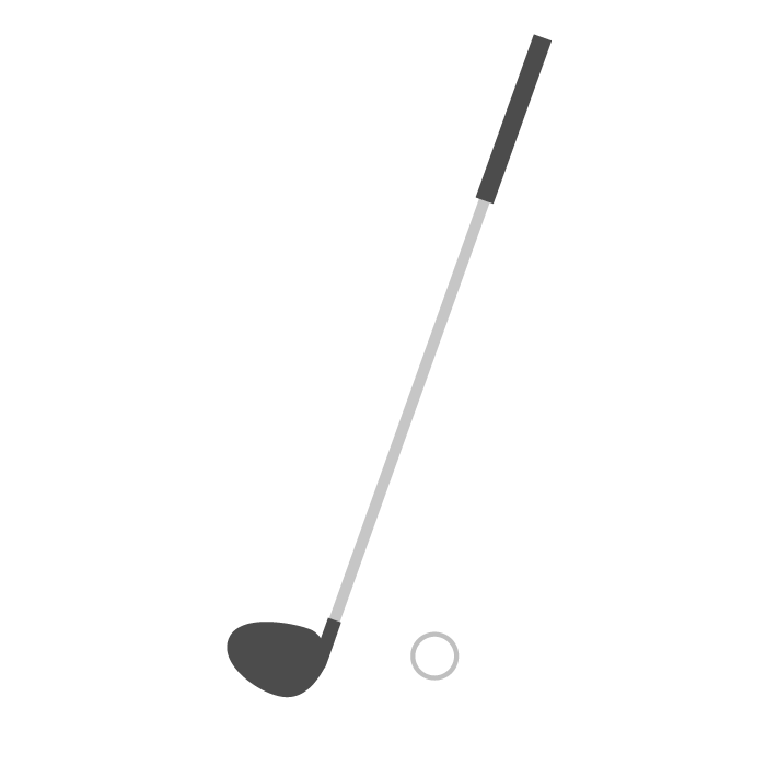 ゴルフの道具 クラブ ボール のシンプルイラスト 無料 イラストk