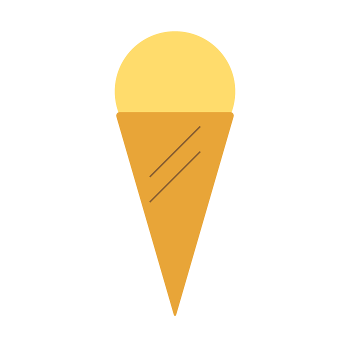 アイスクリーム バニラ のシンプルイラスト 無料 イラストk