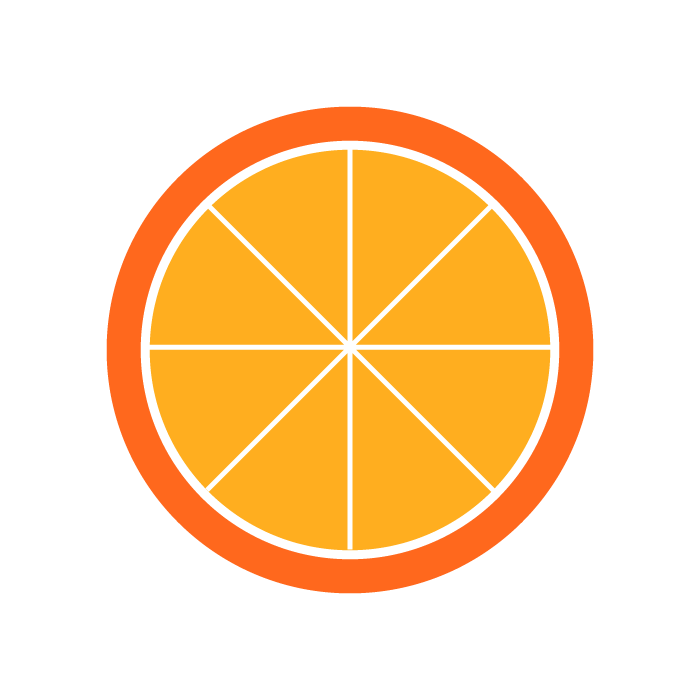 オレンジ 輪切り のシンプルイラスト 無料 イラストk