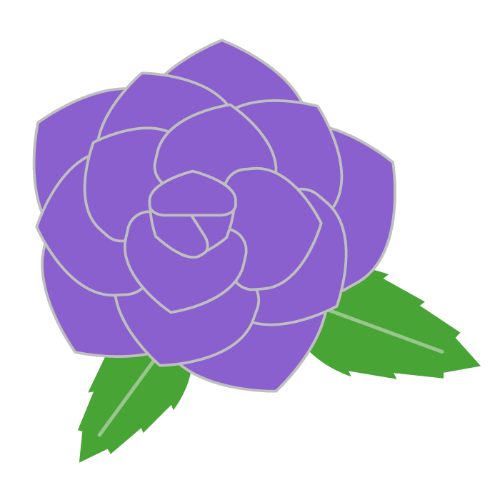 バラ 紫 のシンプルイラスト 無料 かわいいフリー素材 イラストk