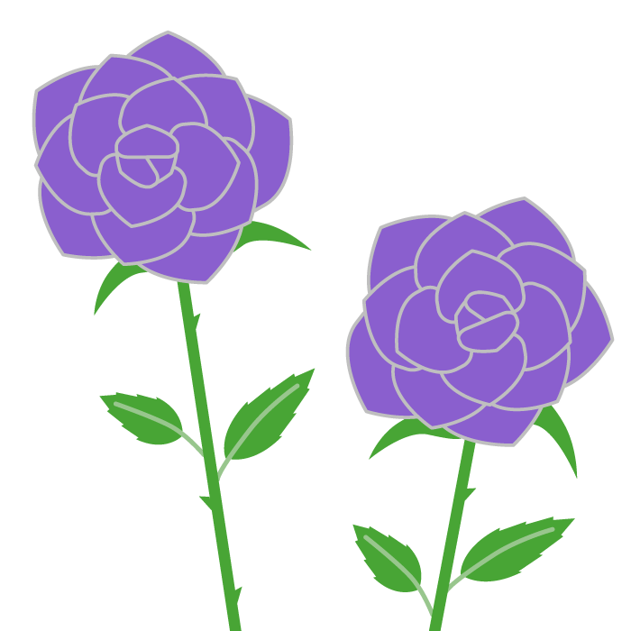 バラ 紫 のシンプルイラスト02 無料 かわいいフリー素材 イラストk