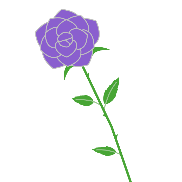 バラ 紫 のシンプルイラスト03 無料 かわいいフリー素材 イラストk
