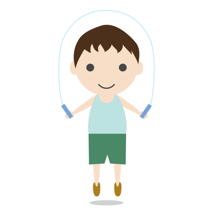 縄跳びをする男の子のシンプルイラスト 無料 イラストk
