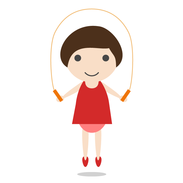 縄跳びをする女の子のシンプルイラスト 無料 イラストk