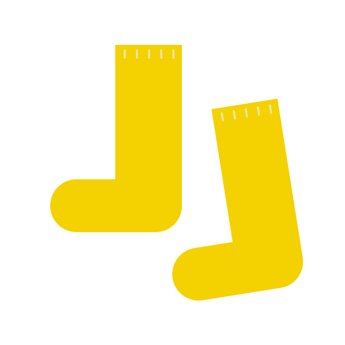 靴下 黄色 のシンプルイラスト 無料 イラストk