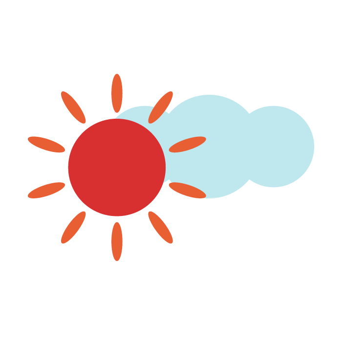 太陽と雲のシンプルイラスト 無料 かわいいフリー素材 イラストk
